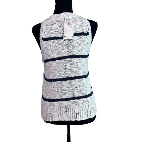 Rag Poets‎ Bryce Striped Sweater Tank Size Medium Navy White Style #RW191664 NWT - Picture 2 of 8